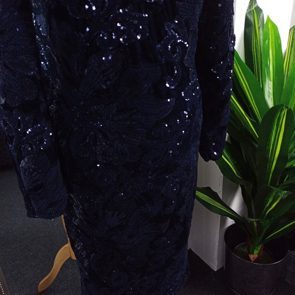 Blue Dress  Sequin Dress  Sequinned Dress  Beaded Dress  Embellished Dress - Picture 7 of 9
